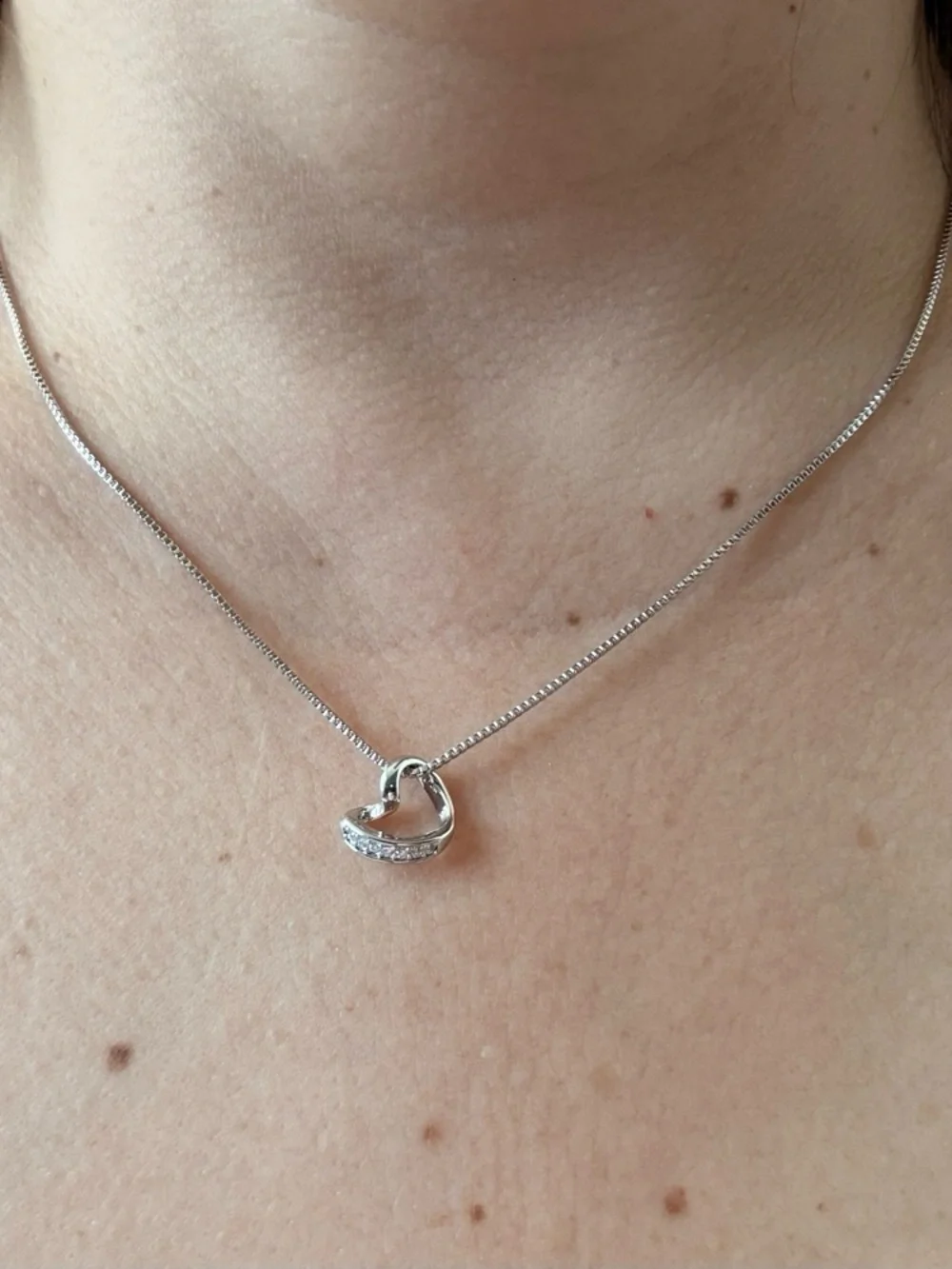 Sterling Silver Heart Pendant Necklace in Silver